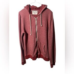 Teen Boys Comfort Blend Zip Hoodie - Red Heather - Waffle Knit